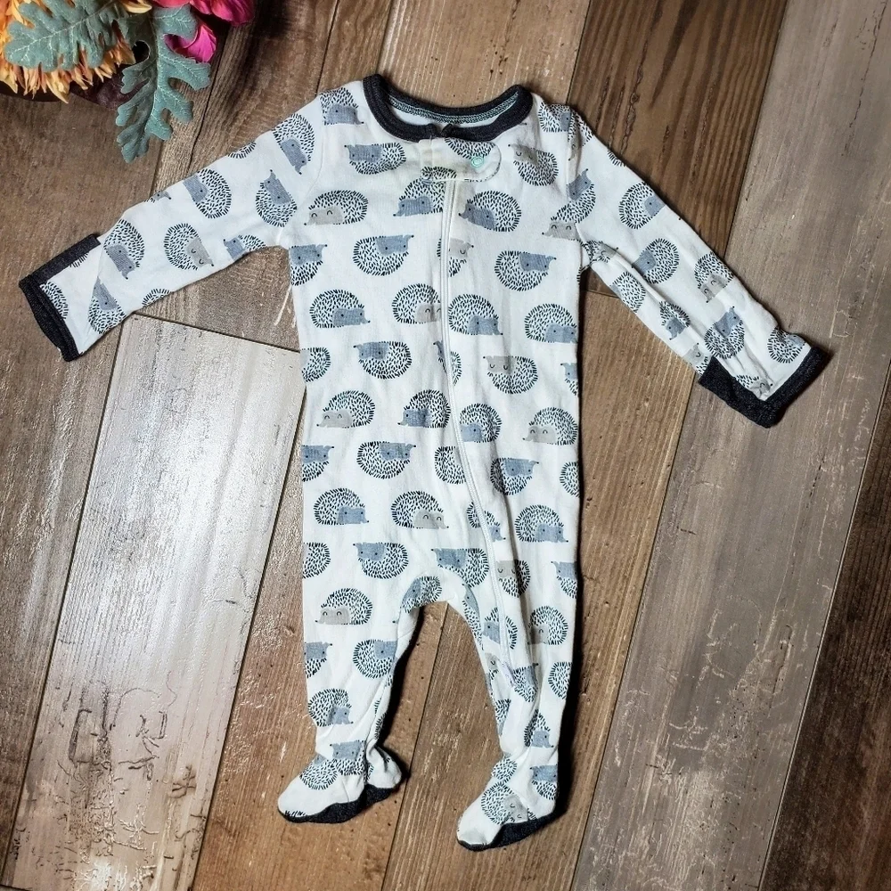 Cloud Island 0-3M 100% Cotton Hedgehog Footed Sleeper One Piece